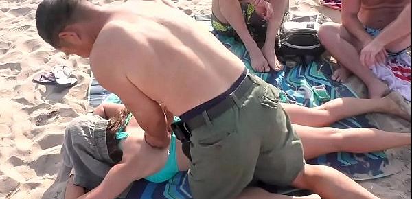  Sexy Full Body Beach Massage on Public Beach